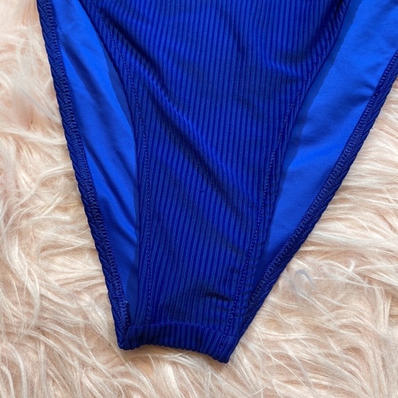 NWT Frankie’s Bikini Jenna Rib High Waist Bikini Bottom in Cerulean sz M - Picture 8 of 12